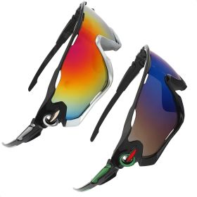 2Pcs Running Glasses for Men Ultra Light & Non Sleep Workout Glasses Sports Sunglasses Packs with Rainbow Design for Running Cycling Fishing Moto