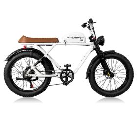 24inch Fat Tire 1000w Electric Cafe Racer Bike (Color: White)
